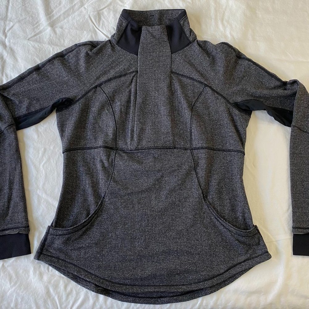 Lululemon Base Runner Half Zip Jacket in Herringbone - Size 12